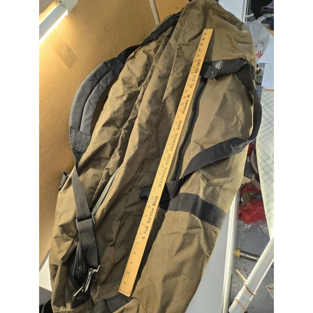 Vtg Totes Sport Duffle Bag XL Green Canvas 40x16x14